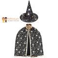 Witch Costume For Kids With Cape And Witch Hat. 