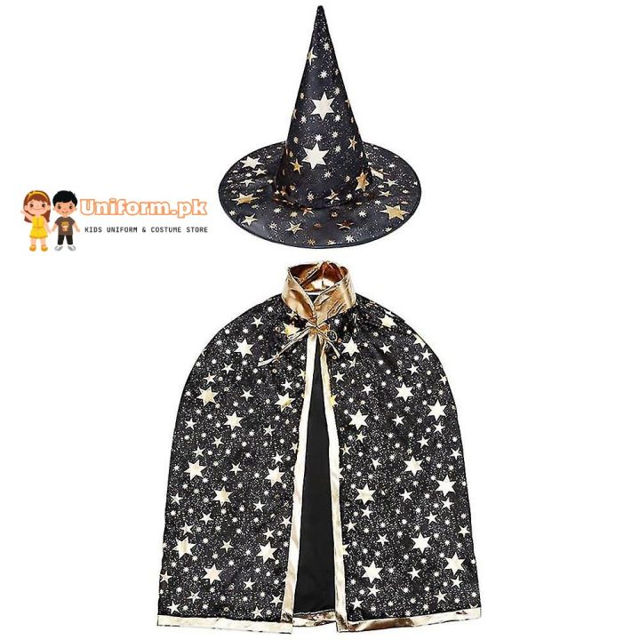 Witch Costume For Kids With Cape And Witch Hat