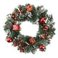 Garland Wreath Battery Operated Greenery Snowy Pine Cone Christmas Wreath Decor. 