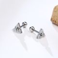 Men Earring Triangle Pierced Crystal Zircon Stud Earrings Stainless Steel Tiny Minimalist Studs For Mens Women Jewelry. 
