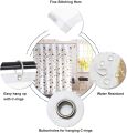 plastic curtains for bathroom Waterproof Shower Curtain With 12 Rings For Bathroom Toilet- Multi Color. 