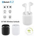 I8 tws Wireless Bluetooth v4.2 Earbuds Binaural Stereo Sound Noise Cancellation Earphones - White. 