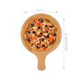 Relaxsit Bamboo Pizza Tray Round Bamboo Wood Pizza Serving Board Peel Cutting Tray Plate with hand bar in multiple size options round with additional handle length. 