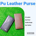 Qivis Men's Thin Soft PU Leather Long Wallet – Slim Design for Men. 