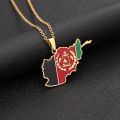New Afghanistan Map Flag Pendant Necklace Stainless Steel For Women Men Gold Silver Color Charm Fashion Afghan Jewelry Gifts. 