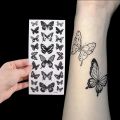 1 Sheet Waterproof Temporary Tattoo Sticker 3D Butterfly Tattoo Flash Transfer Tatoo Leg Arm Hand Foot For Women Body Art. 
