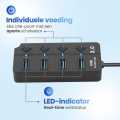 USB 3.0 Hub 4 Ports High Speed usb 3.0 port Hub Splitter Fast Data Transfer USB Hub Extender Extension Connector Compatible Windows PC / Mac / Surface Pro / Laptop / Printer / Mobile HDD / LED Light USB HUB. 