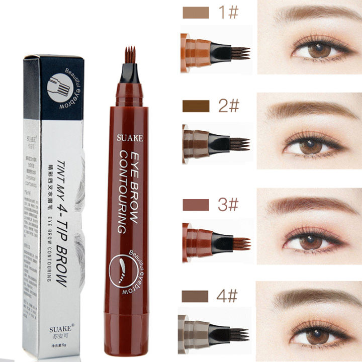 Women’s 4-Fork Liquid Eyebrow Pencil - 5 Colors Waterproof Eyebrow ...