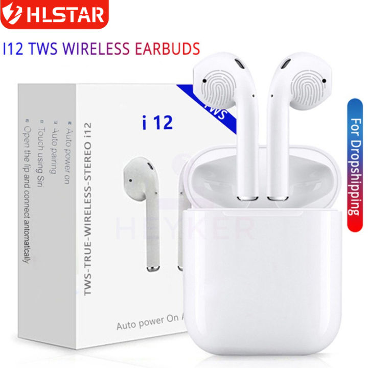 HLstar® I12 tws 5.0 Bluetooth Stereo Headset Wireless Touch Control Earbuds Bass Handsfree Headset Headphones Super Bass i12 Airpods i20 i30 tws Earphones For iPhone Android Including Retail Box