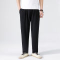 elegantstunning Men Linen Trousers Summer Loose Casual Pants Straight Large Size Breathable Long Pants. 