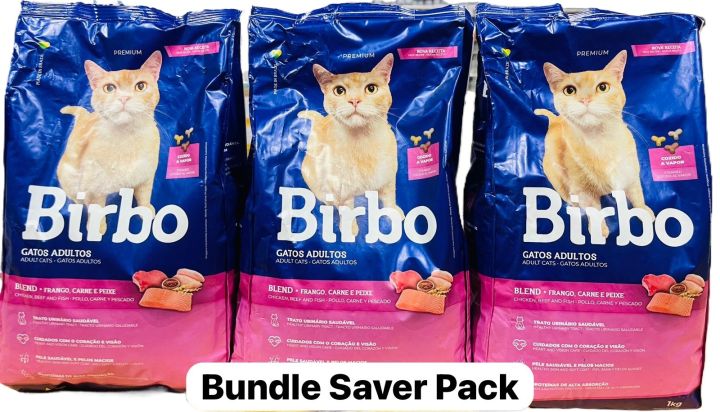 BIRBO CAT FOOD BLEND CHICKEN, BEEF, FISH BUNDLE SAVER PACK 1KG X 3 PACKS