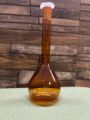 Volumetric Flask, 250ml - Class A - Polypropylene Stopper, Borosilicate Glass, Amber - White Graduation Mark, Normax. 