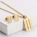 Wholesale Fashion Women Jewelry Sets 18K Gold Plated Love Cross Sun Earring Necklace Stainless Steel Jewelry Set. 