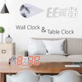 3D Led Wall Clock Modern Design Digital Table Clock Alarm Nightlight Watch for Living Room Decoration,White A. 