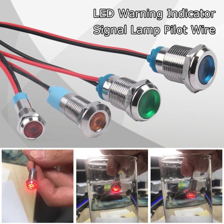 Dash Dashboard Red White 6V 12V 220V Panel Mount Signal Lamp Pilot ...