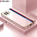 Jizetin (Free Lanyard) for OPPO F17 A73 2020 Back Cover Car Track Luxury 6D Plating Case Side Pattern Soft Silicone Square Mobile Phone Cases. 