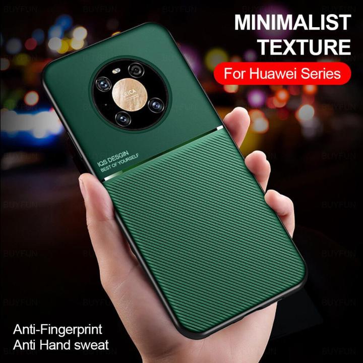 Relaxtoo For Huawei Mate 40 Pro Full Protection Case For Huawei Mate40 Pro 40Pro Mate40Pro Double-sided Shockproof Phone Cover Leather Feel Car Magnetic Attraction Phone Case