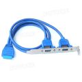 【All Of Me】2 Ports USB 3.0 Back Panel To Motherboard Header Connector Cable With PCI Slot Plate Bracket 50cm. 