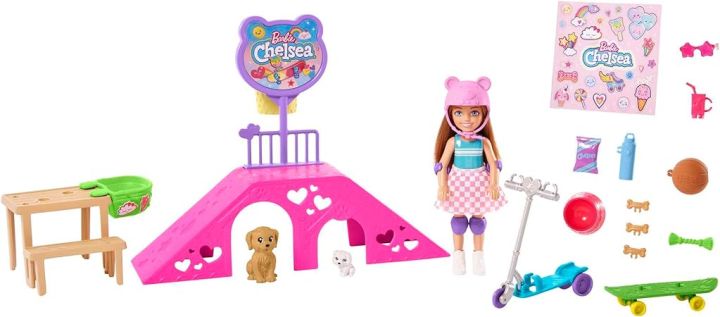 Barbie Chelsea Doll and Accessories Skate Park Playset