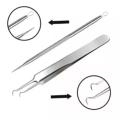 STAINLESS STEEL CURVED BLACKHEAD ACNE CLIP PIMPLE COMEDONE REMOVER 2PCS. 