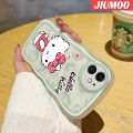 JIUMOO For OPPO A94 4G F19 Pro Reno 5F Reno 5 Lite Case Cartoon Cute Hello Kitty New Colour Macaron Pattern Wave Border Soft Clear Shockproof Phone Cases Creative Camera Transparent Casing Silica Gel Protective Cover. 