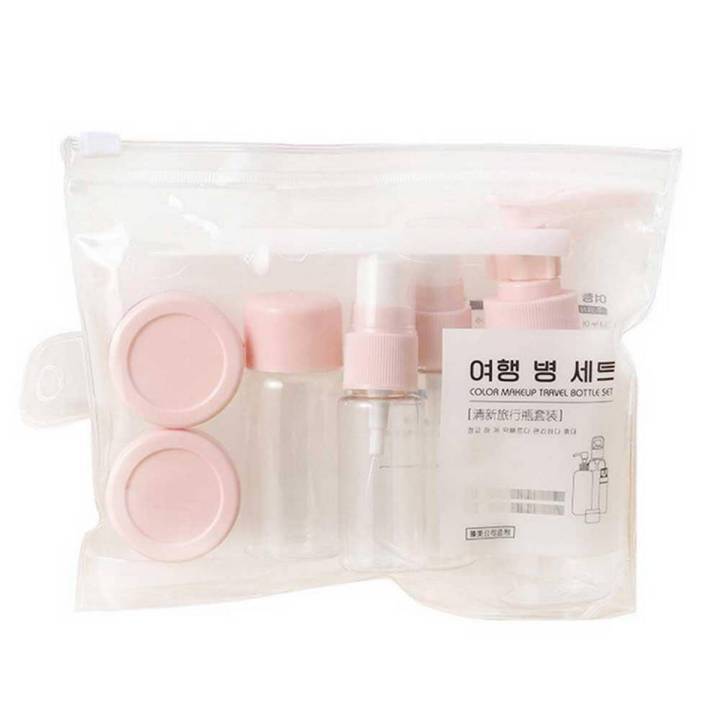 Nostalgia Travel Bottles Set For Makeup Cosmetic Toiletries, Leakproof Cosmetic Liquid Cream Travel Containers, TSA Approved Travel Accessories (9Pcs)