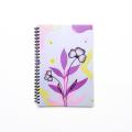 Purple Pink Floral Spiral Notebook | Lined Pages | Softcover A5 Notebook. 
