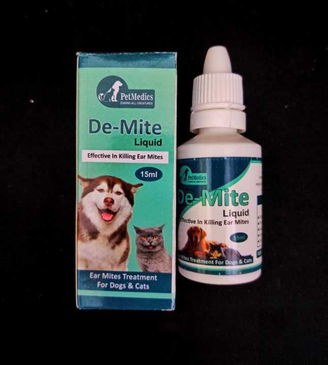 De mite Natural Ear Cleanser and Ear Mite remover solution for Dog Cat 15ml