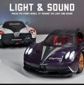 1/24 Pagani Huayra Dinastia Alloy Sports Car Model Diecasts Metal Racing Car Simulation Sound Light Childrens Gift Toy. 