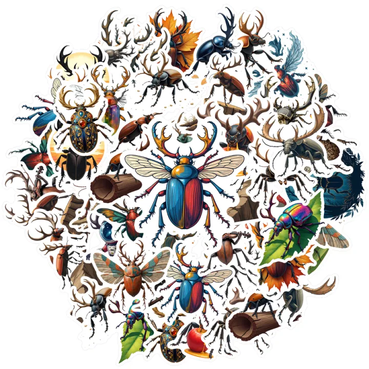Multicolor Bug Stickers waterproof Wildlife Stickers detailed design ...
