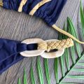 Bathing Suit Eye-catching Bikini Bra Panty Set Summer Beachwear. 