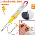 Power Tester Screwdriver Electrical Testing Pen Double-Head 2 in 1 Function Philips and Flat. 