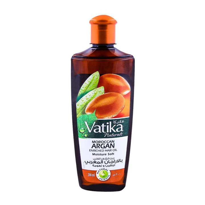 Dabur Vatika Moroccan Argan Enriched Hair Oil, Moisture Soft 200ml