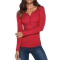 Vintage Clothes Womens Tshirt O Neck Shirts Long Sleeve Graphic Tees Solid Harajuku Button Down Basic Tunics Tops Топ Женский T1. 