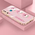 YIWESAN Case For Infinix Hot 8 Case Cartoon Cute Lotso Bear Side New Design Phone Case Square Edge Pattern Silicone Softcase Luxury Plating Casing Full Cover Camera Shockproof Protection Cases. 