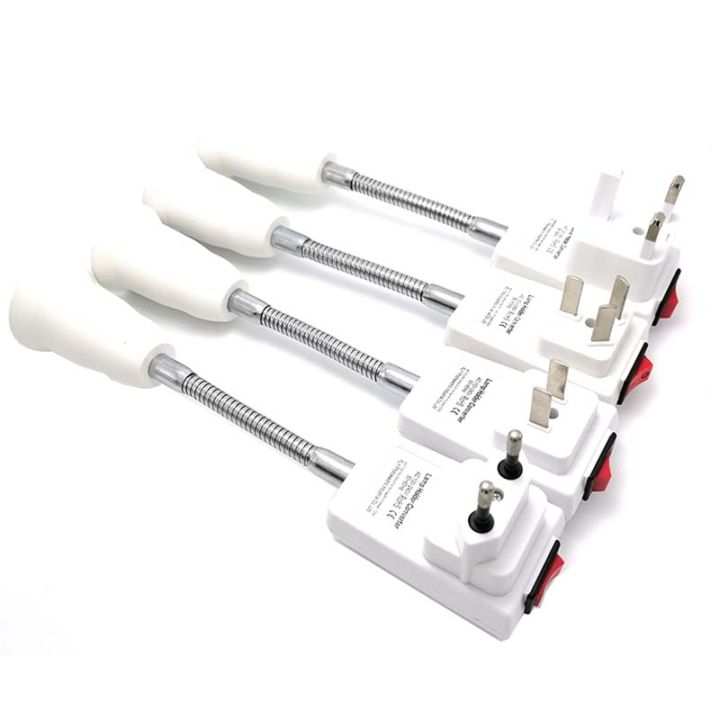 European American Australia EU UK US AU Plug to E27 Light Base Conversion LED Bulb Socket Rotary Lamp Holder With Switch 20cm
