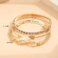 Rhinestone Bracelet - 3Pcs/Set Gothic Rhinestone Infinity Cute Trendy Bracelets for Women & Girls. 