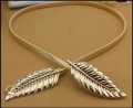 Elegant Leaf Style Adjustable Kamar Band Belt for Girls - Silver/Gold. 