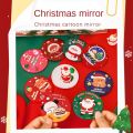 Mini High Definition Compact Pocket Mirror Hand-held Easy To Carry Vanity Mirror Red Santa Claus Pocket Make-up Mirror Women. 