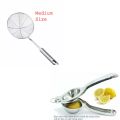 (Deal 2 in 1) Lemon Squeezer stainless steel + Fry pakora Strainer Stainless Steel Spider shape (Medium Size 16CM). 