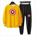 CAPTAIN AMERICA MARVEL Printed Winter Colelction Tracksuit Collection Thick & Soft Fleece Fabric Sweatshirt & Trouser for_Men_Boys_Girl_Women Trendy Fashion Wear Track Suit Gym Sports Workout Wear. 
