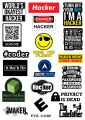 Pack of 18,  Hacker stickers for"Hack the World: Ultimate Hacker Sticker Set" for a Modern Touch” for laptop, waterbottle, notebook etc 2 x 2 inch stickers. 