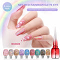 15ml Rainbow Cat Eye Magnetic Gel UV LED Glitter Nail Polish Colorful Reflective Sparkling Gel Polish Manicure Art Gel Varnish. 