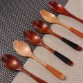 Mixing Stirring Elegant Dinnerware Wooden Tableware Soup Spoons Kitchen Utensil Cutlery Scoop. 