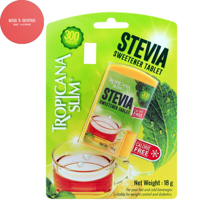 Tropicana Slim Stevia Low Calorie Sweetener Tablets, Natural Stevia - 300 Tablets
