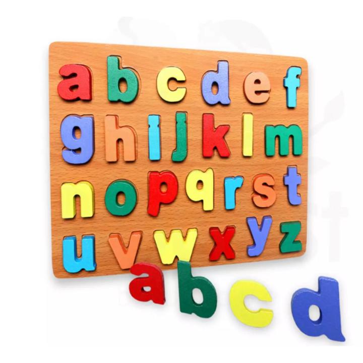 Wooden Alphabet-Puzzles – ABC Letters Sorting Board Blocks Montessori Educational Early Learning Toy Gift for Preschool