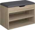 Premium 2-Layer Shoe Rack Organizer with Folding Padded Seat Cushion & Pull-Down Storage Cabinet – Stylish Wooden Shoe Storage Bench for Entrance, Hallway, Home Entryway, Space-Saving Shoe Organizer, Multi-Functional Shoe Stand by Decorniture. 