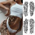 Waterproof Temporary Big Arm Sleeve Tattoo Sticker Greek Goddess Medusa Poseidon Owl Flash Tattoos Woman Body Art Tatto Men. 