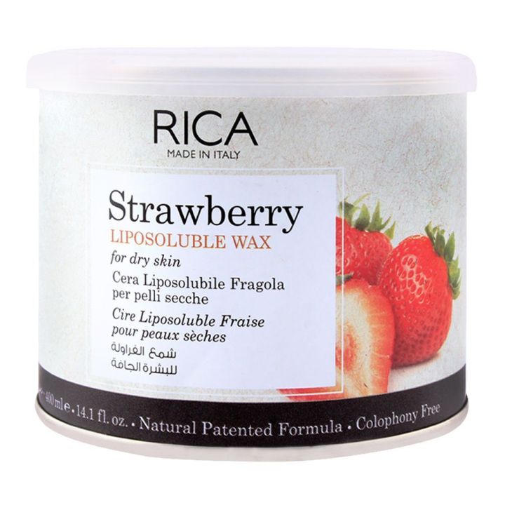 RICA Strawberry Liposoluble Wax For Dry Skin 400ml