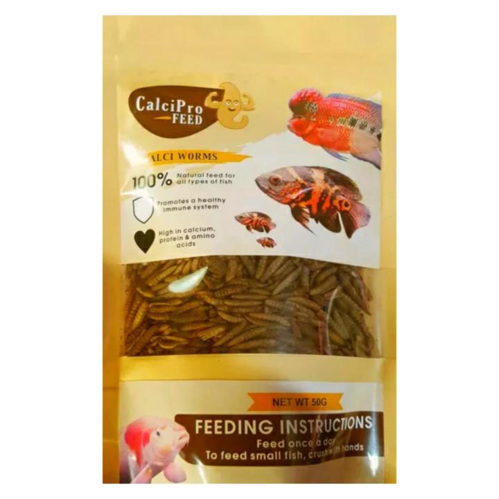 50G Calci Pro Healthy Natural Organic Dried Mealworms For Aquarium Fish/Turtle/Bird/Hamster Feed